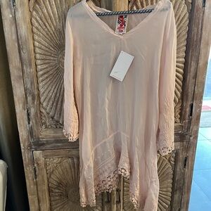 Johnny Was Peach Lace Tunic